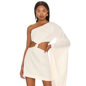 NWT Cult Gaia Asymetrical Cut Out Dress White Ivory Size XS